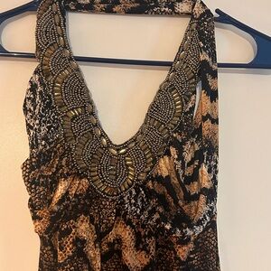 Leopard dress with beading